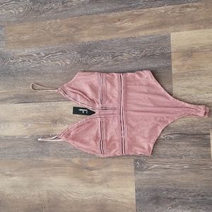 Lulu's Mauve Pink Lace Sleeveless Bodysuit